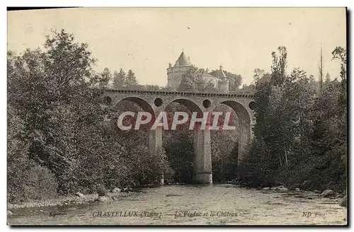 Ansichtskarte AK Chateau de Chastellux et le viaduc