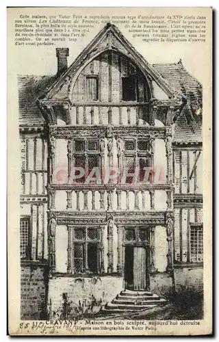 Cartes postales Cravant Maison En Bois Sculpte