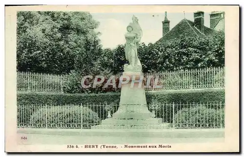 Cartes postales Hery Monument Aux Morts Militaria