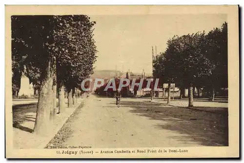 Cartes postales Joigny Avenue Gambetta Et Rond Point De La Demi Lune