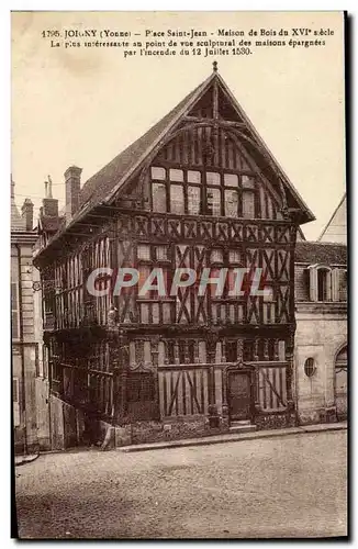 Cartes postales Joigny Place Saint Jean Maison De Bois du 16eme