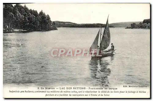 Ansichtskarte AK En Morvan Lac Des Settons Promenade en barque Bateau