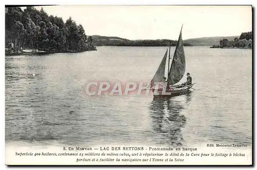 Cartes postales En Morvan Lac Des Settons Promenade en barque Bateau