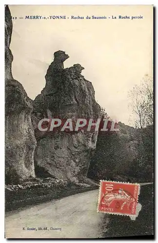 Cartes postales Merry s Yonne Roches du Saussois La roche percee