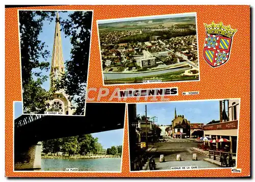 Cartes postales moderne Migennes La plage Vue generale Le Christ roi Avenue de la gare