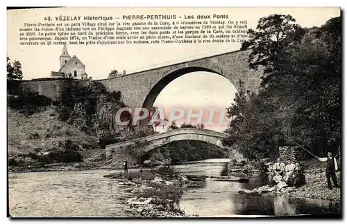 Ansichtskarte AK Vezelay Historique Pierre Perthuis Les deux Ponts Pecheur Peche