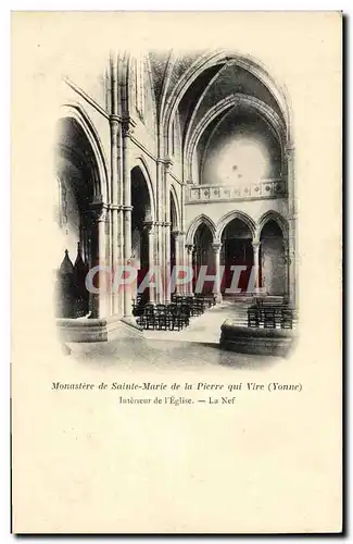 Cartes postales Monastere de Ste Marie de La Plerre qui Vire Interieur de l'eglise la nef