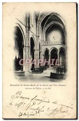 Cartes postales Monastere de Ste Marie de La Pierre qui Vire Interieur de l'eglise La nef