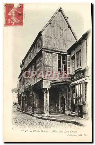 Cartes postales Sens Vieille Maison a pilier Rue Jean Cousin Boucherie