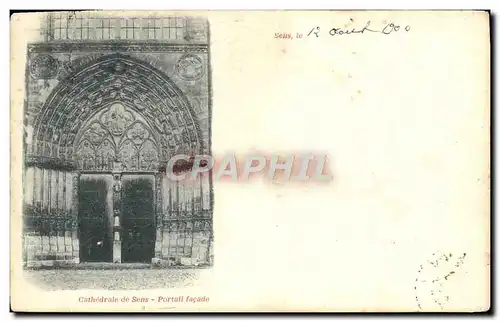 Cartes postales Sens Cathedrale de Portail facade