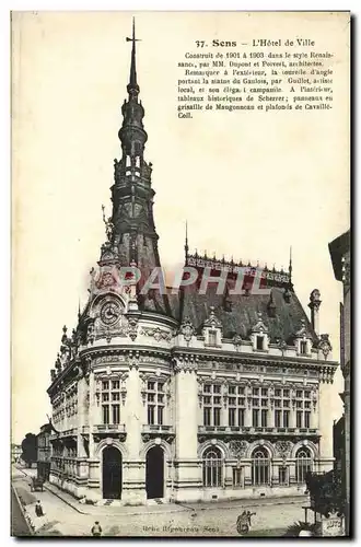 Cartes postales Sens L'Hotel de Ville