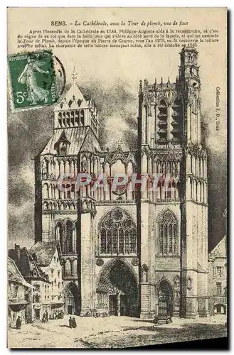 Cartes postales Sens La Cathedrale avec la tour de plomb