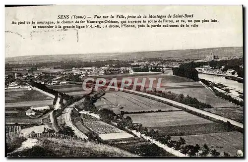 Cartes postales Sens Vue sur la Ville prise de la montagne de Saint Bond