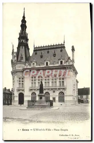 Cartes postales Sens L&#39Hotel de Ville Place Drapes