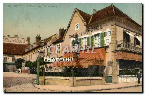 Cartes postales Sens L'Hotel de l'Ecu Garage
