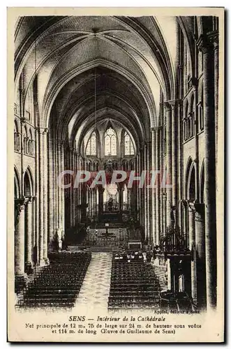 Cartes postales Sens Interieur de la Cathedrale