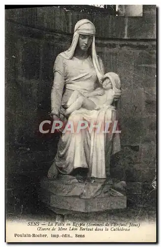 Cartes postales Sens La Fuite en Egypte Sommeil de l&#39enfant Jesus Oeuvre de Mme leon Bertaut dans la cathedra