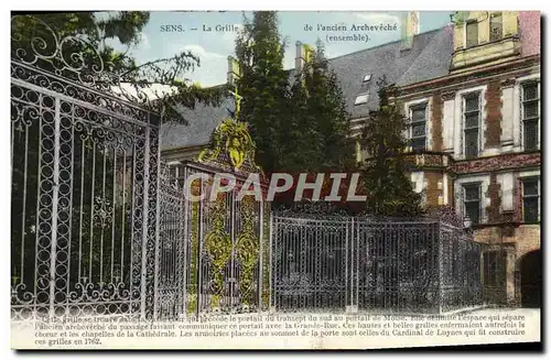 Cartes postales Sens La Grille de l'ancien Archeveche