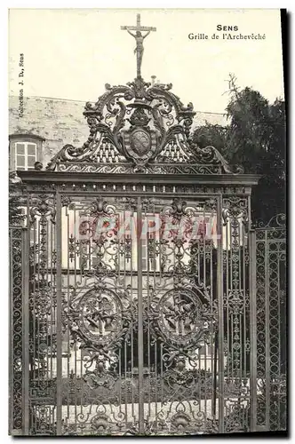 Cartes postales Sens Grille de l'Archeveche