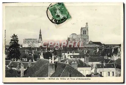 Cartes postales Sens Hotel de Ville et Vue d'Ensemble