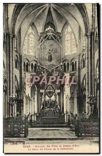 Cartes postales Sens Souvenir des Fetes de Jeanne d'Arc Le decor du Choeur de la Cathedrale