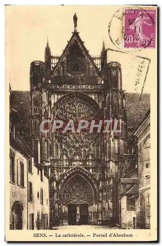 Cartes postales Sens La Cathedrale Portail d'Abraham