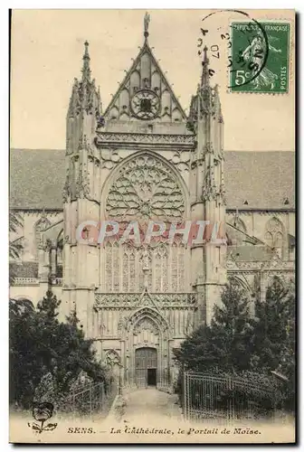 Cartes postales Sens La Cathedrale le Portail de Moise