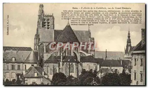 Cartes postales Sens L&#39Abside de la Cathedrale vue du Grand Seminaire