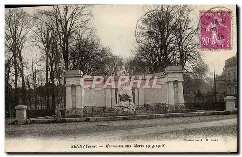 Cartes postales Sens Monument aux Morts 1914 1918 Militaria