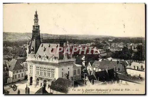 Cartes postales Sens Vue sur le Quartier Madagascar et l'Hotel de Ville
