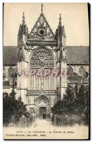 Cartes postales Sens La Cathedrale Le Portail de Moise