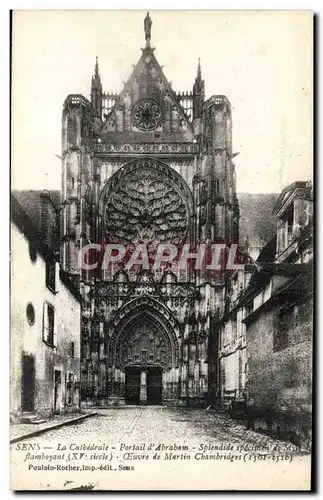 Cartes postales Sens La Cathedrale Portail d'Abraham