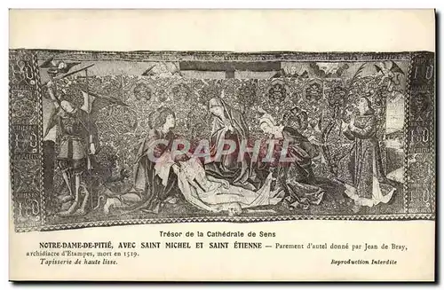 Cartes postales Sens Notre Dame De Pitie Avec Saint Michel et Saint Etienne Parement d'autel donne par Jean d