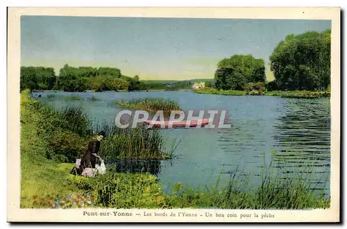 Cartes postales Pont sur Yonne Les Bords de l'Yonne Un bon coin pour la peche