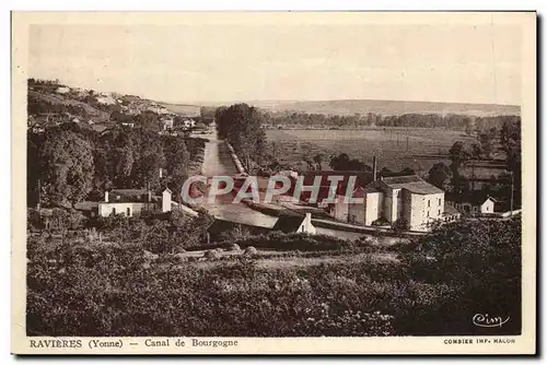 Cartes postales Ravieres Canal de Bourgogne