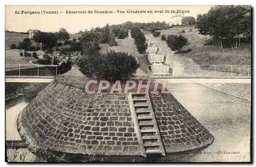 Cartes postales St Fargeau Reservoir de Bourdon Vue Generale en aval de la Digue