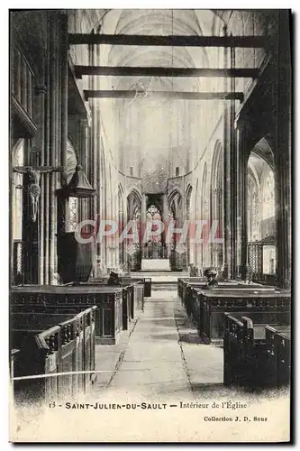Cartes postales Saint Julien du Sault Interieur de l'Eglise