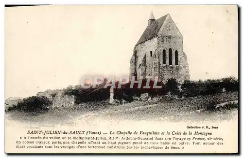 Cartes postales Saint Julien du Sault La Chapelle de Vauguilain et la Crete de la Montagne