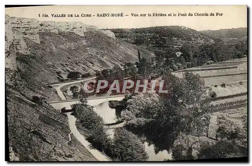 Cartes postales Vallee De La Cure Saint More Vue sur la Riviere et le Pont du Chemin de Fer