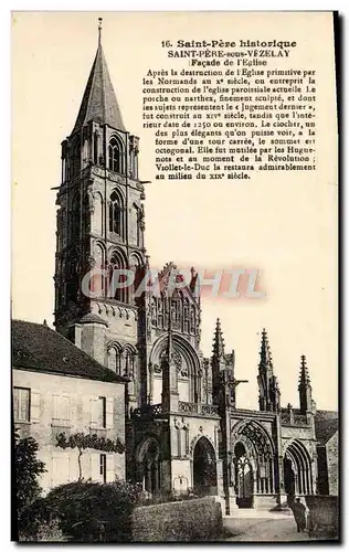 Cartes postales Saint Pere historique Saint pere sous Vezelay Facade de l'Eglise