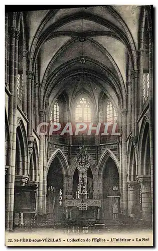 Cartes postales Saint Pere sous Vezelay Collection de l'Eglise L'interieur la nef