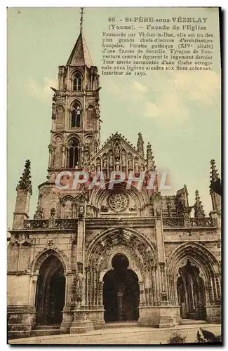 Cartes postales Saint Pere sous Vezelay Facade l'Eglise