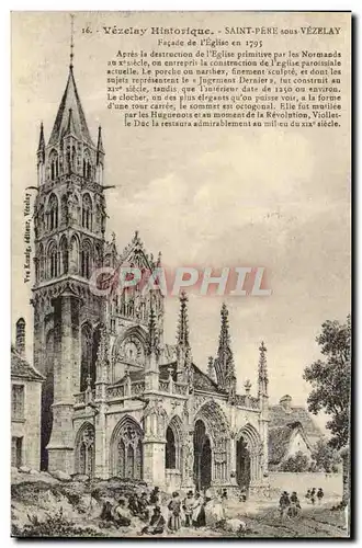 Cartes postales Saint Pere sous Vezelay Facade l'Eglise de en 1795