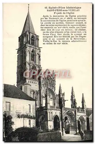 Cartes postales Saint Pere sous Vezelay Facade de l'Eglise