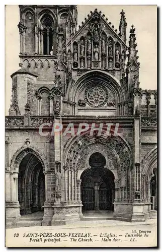 Cartes postales Saint Pere sous Vezelay l&#39Eglise Ensemble du Portail principal