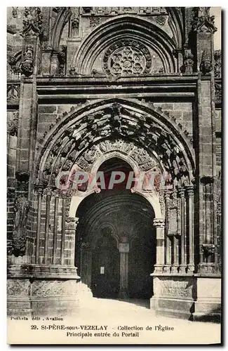 Cartes postales Saint Pere sous Vezelay l'Eglise Ensemble du Portail principal
