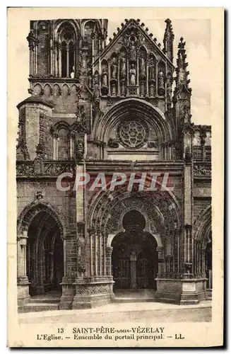 Cartes postales Saint Pere sous Vezelay l'Eglise Ensemble du Portail principal