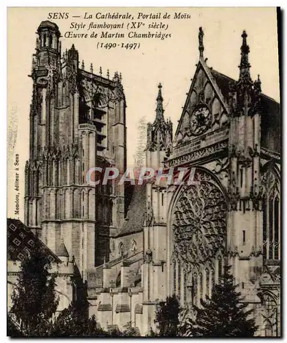 Ansichtskarte AK Sens La Cathedrale Portail de Moise Style flamboyant oeuvre de Martin Chambridges