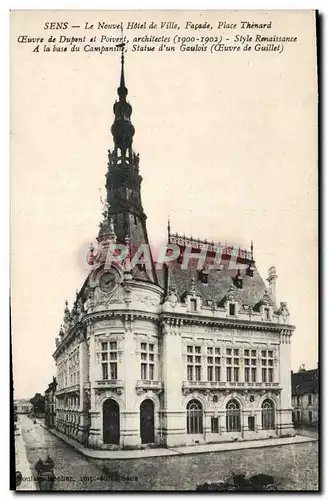 Cartes postales Sens Le Hotel de Ville Facade Place Thenard