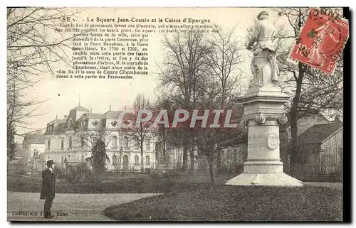 Cartes postales Sens Le Square Jean Cousin et la Caisse d'Epargne